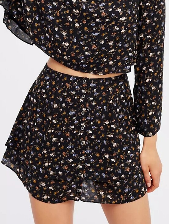 Free People Dresses & Skirts - Free People She's A Dime Floral Button Down Skirt Small